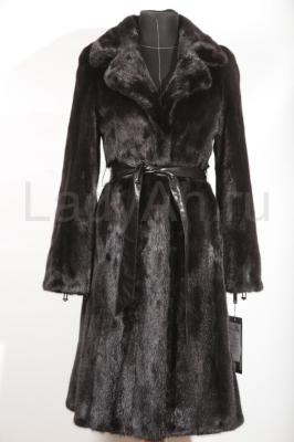 Новое элегантное норковое пальто, цвет черный бриллиант.