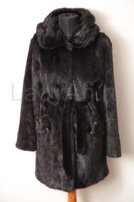 Стильное и очень красивое норковое пальто с накладными карманами