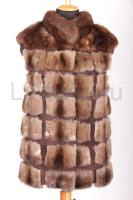 Элегантная жилетка из соболя, комбинированная замшей