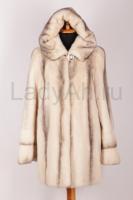 Норковая шуба/полушубок автоледи с капюшоном, переход цвета