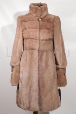 Норковая шуба, цвет чайная роза.