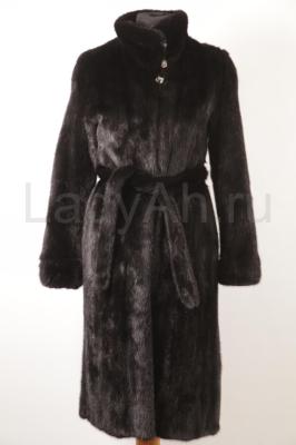 Норковое пальто, цвет черный бриллиант.