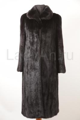 Классическая норковая шуба, цвет черный бриллиант.