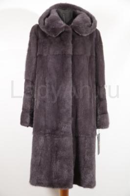 Новая шикарная шуба с капюшоном, цвет графит. 1