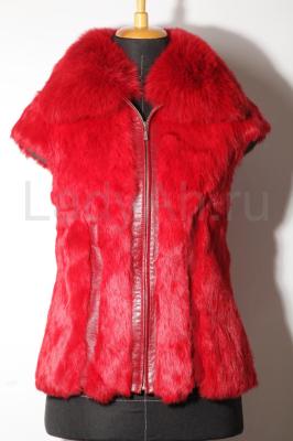 Модный жилет из кролика, цвет гранат. 