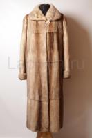 Длинная норковая шуба в пол, цвет пастель.