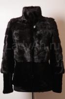 Норковый полушубок, цвет черный бриллиант.