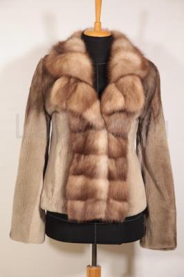 Исключительный норковый полушубок с отделкой из куницы. Elena Artisti.