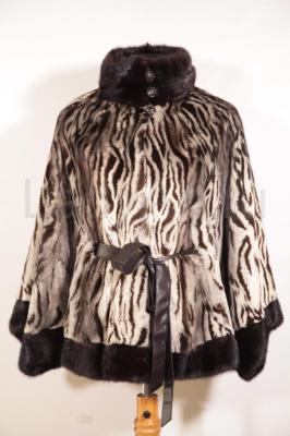 Женственный норковый полушубок, полустрижка, принт. 