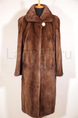 Классическая норковая шуба, цвет орех. 