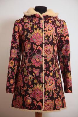 Эксклюзивный норковый полушубок мехом внутрь, принт. 