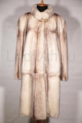 Роскошная норковая шуба с воротником стойкой, крестовка. 