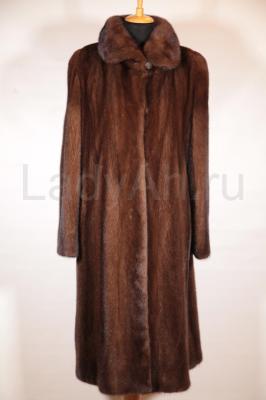 Классическая норковая шуба, цвет орех. 
