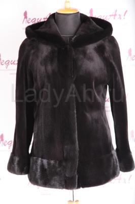 Стриженый норковый полушубок, цвет черный бриллиант.