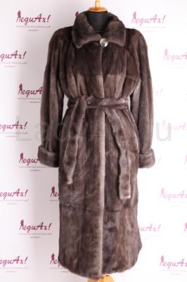 Роскошная длинная норковая  шуба, цвет графит.