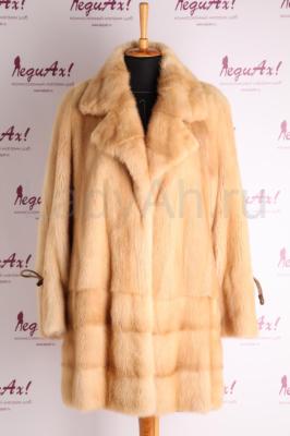 Норковая шуба в шикарном мехе, цвет белое золото.  Mala mati.