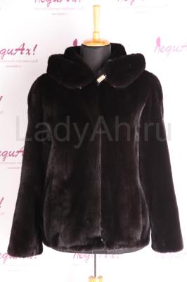 Норковый полушубок с капюшоном в шикарном мехе. Blackglama, De la manie.