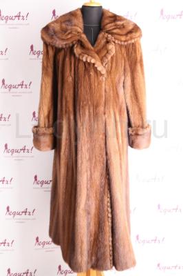 Экстравагантная норковая шуба, цвет орех. 