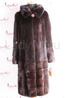 Новая норковая шуба с капюшоном, 