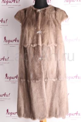 Стильный норковый жилет, цвет Silver.