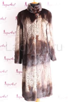 Норковая шуба, классика, расцветка трафарет с лазерным рисунком.