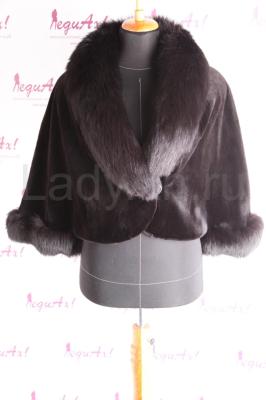 Роскошное болеро из стриженой норки с отделкой лисой.