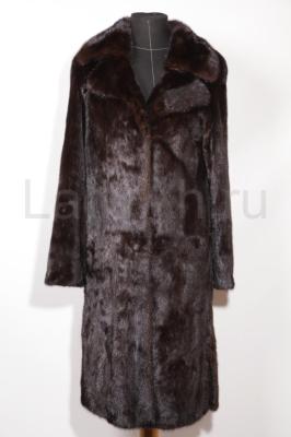 Норковая шуба, цвет горький шоколад.