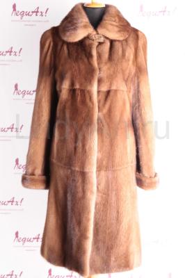 Норковая шуба, классика, цвет орех.