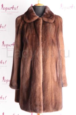Удлиненный норковый полушубок, цвет орех.