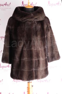 Короткий норковый полушубок в шикарном мехе, цвет уголь. EGO.