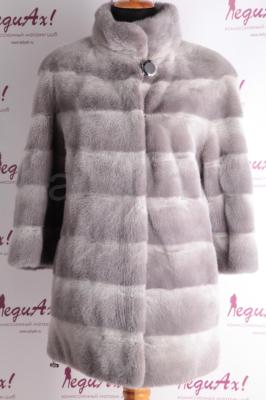 Норковый полушубок в шикарном мехе, цвет Silver.