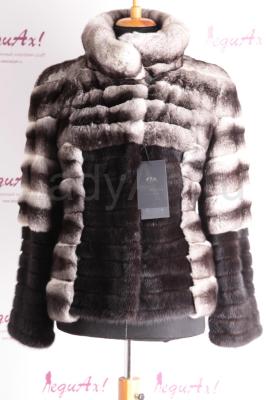 НОВЫЙ шикарный полушубок из шиншиллы, комбинированный норкой. Versavi, Италия.