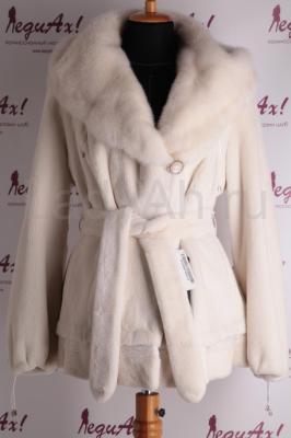 НОВЫЙ стриженый норковый полушубок, цвет жемчуг. Versavi, Италия. 