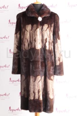 Классическая норковая шуба, расцветка трафарет.
