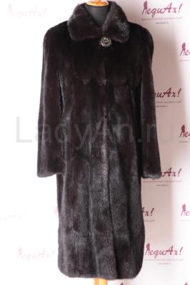 Классическая норковая шуба, цвет черный бриллиант. 