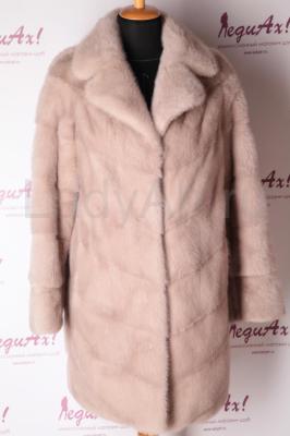 Очаровательная норковая шубка, диагональ. Цвет чайная роза.