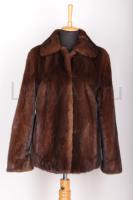 Норковый полушубок цвет орех D FUR COLLECTION