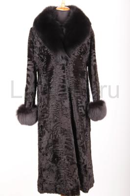 Роскошная шуба из каракульчи и из черной лисы