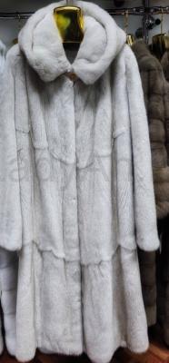 Новая норковая шуба с капюшоном, цельная, цвет жемчуг