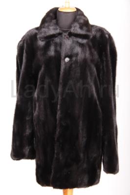 Мужской норковый полушубок, перевертыш, цвет черный бриллиант