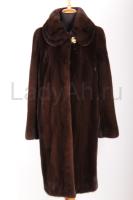 Новая классическая норковая шуба с воротником "ракушка", роспуск, цвет шоколад.