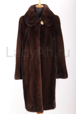 Новая классическая норковая шуба с воротником 