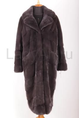 Новая норковая шуба цвет графит, фасон кокон, накладные карманы на магнитах