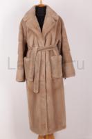 Новая норковая шуба в пол, цвет пастель, английский воротник, накладные карманы, мех НАФА