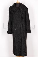 Каракулевая шуба в пол, длина 130 см, цвет черный бриллиант