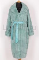 Новая норковая шуба, английский воротник, фасон кимоно, цвет тиффани