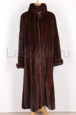Шикарная норковая шуба в пол, роспуск, махагон, Self, Греция