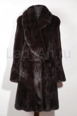 Роскошное норковое пальто, цвет чёрный бриллиант, меховой дом Екатерина. 