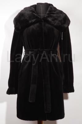 Элегантная стриженная норковая шубка, цвет чёрный бриллиант. 